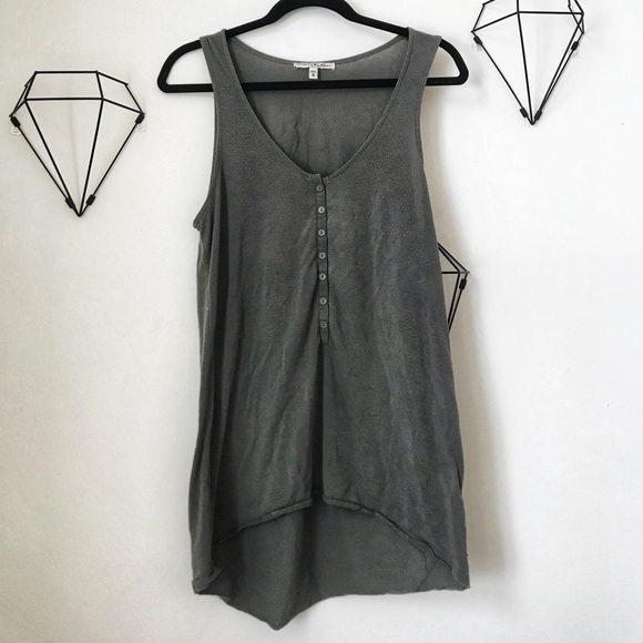 Express Tops - Army Green Express One Eleven Henley Tank